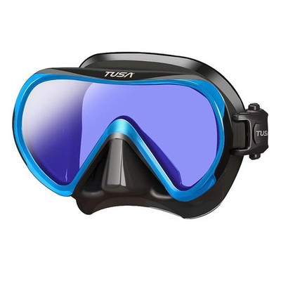 TUSA Ino Pro Black Silicone/Fish Tail Blue Diving Mask (M-1011SQB-FBA)