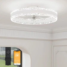 Low Profile Ceiling Fans with Light and Remote, 19.7in Fandelier Ceiling Fan ...