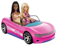 Remote Control Barbie Convertible Car with 2 Dolls