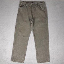 Dickies 1939RMS Relaxed Fit Carpenter Pants Olive Green Gray Duck Canvas 36x32