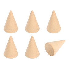 Wood Cone Ring Holder, 6 Pcs Finger Jewelry Display Stand, Wood Color 20x30mm 