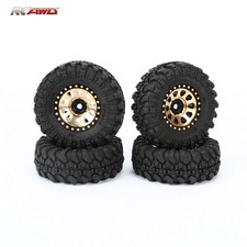 1.0 Brass Beadlock Wheels Tire Rim & Lock Nut for Axial 1/24 SCX24 Upgrade Parts
