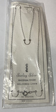 NEW in Package CCC Sterling Silver Rhodium Soldered Links 16" Chain Necklace USA