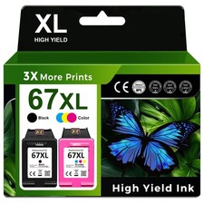 67XL Ink Cartridge for HP Ink 67 Deskjet 2700 2755 2855 4152 4155 Envy 6000 6455