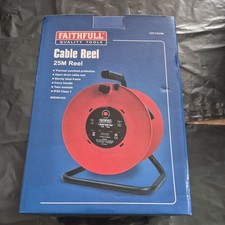 Faithfull FPPCR25M - Cable Reel 13 Amp - 240V, Red, 25 metre