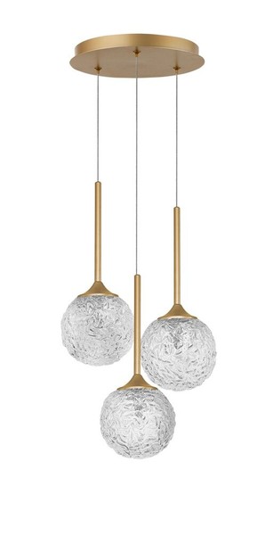 Nova Luce Pendelleuchte Mirano 3-Flammig Gold HöHenverstellbar Dimmbar G9-image