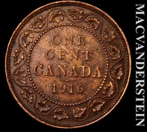 Canada: 1916 One Large Cent - Scarce  Extra Fine+  No Reserve  #L7952