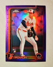 Cade Povich 2025 Topps Chrome RC PURPLE REFRACTOR 193/250 Orioles #140 O6