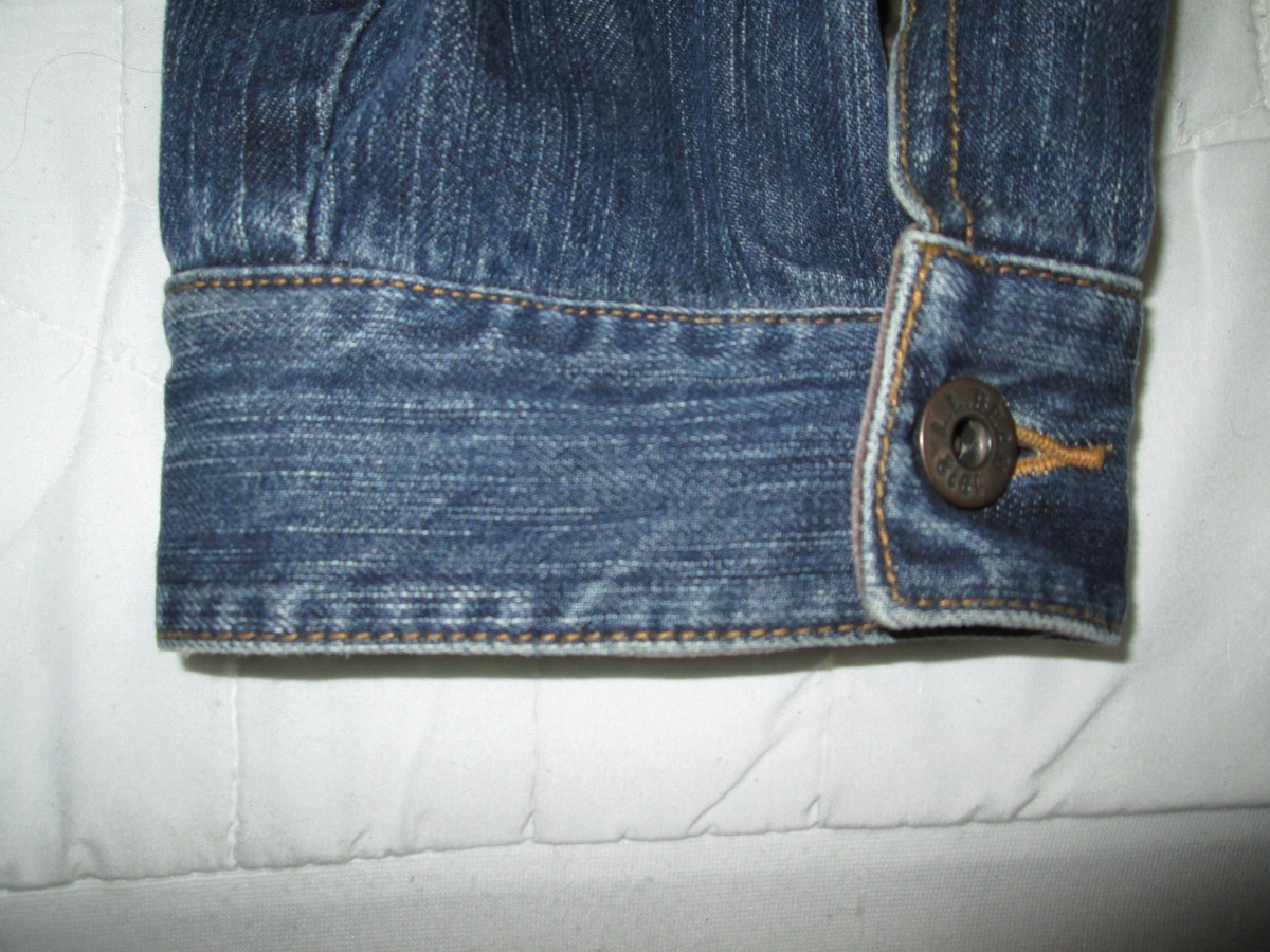 Vintage Men's LL BEAN Lined Denim Jean Jacket w/ Corduroy Collar +
