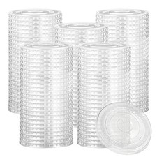 200pcs, PET, Plastic Lids, 98mm Plastic Cup Lids, With Straw Slot, Disposable...