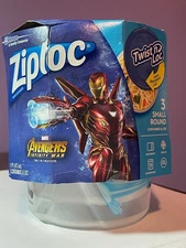 ZIPLOC MARVEL AVENGERS INFINITY WARS 1 PINT CONTAINERS W/LIDS SET OF 3 - NEW