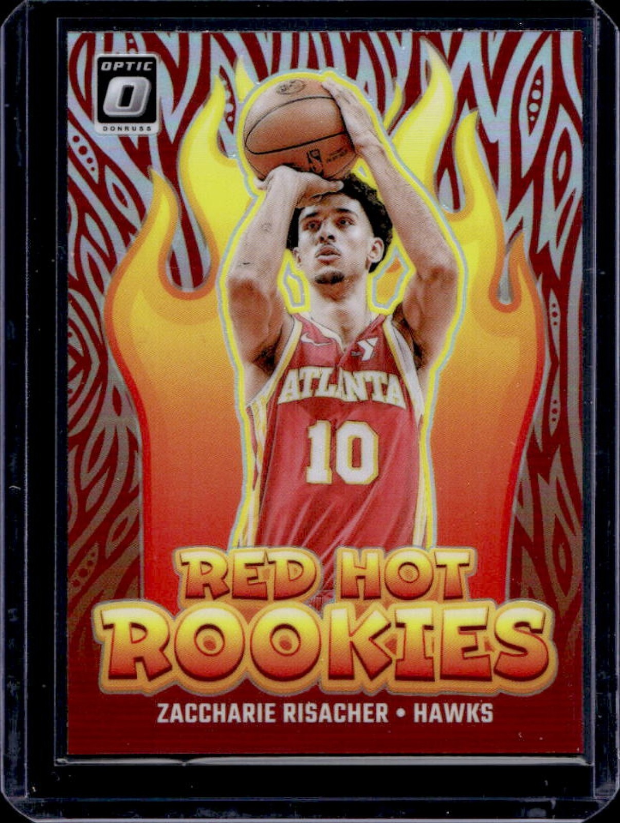 2024-25 Donruss Optic Zaccharie Risacher Red Hot Rookies Holo RC #9 Hawks