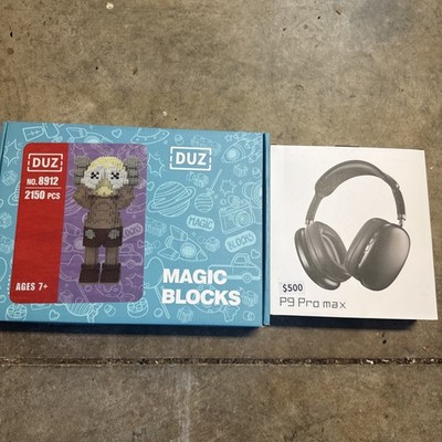 duz magic blocks with P9 pro max headphones  