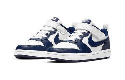Nike Court Borough Low 2 (PSV) Sneakers in White/Blue, Diff Sizes, BQ5451-107