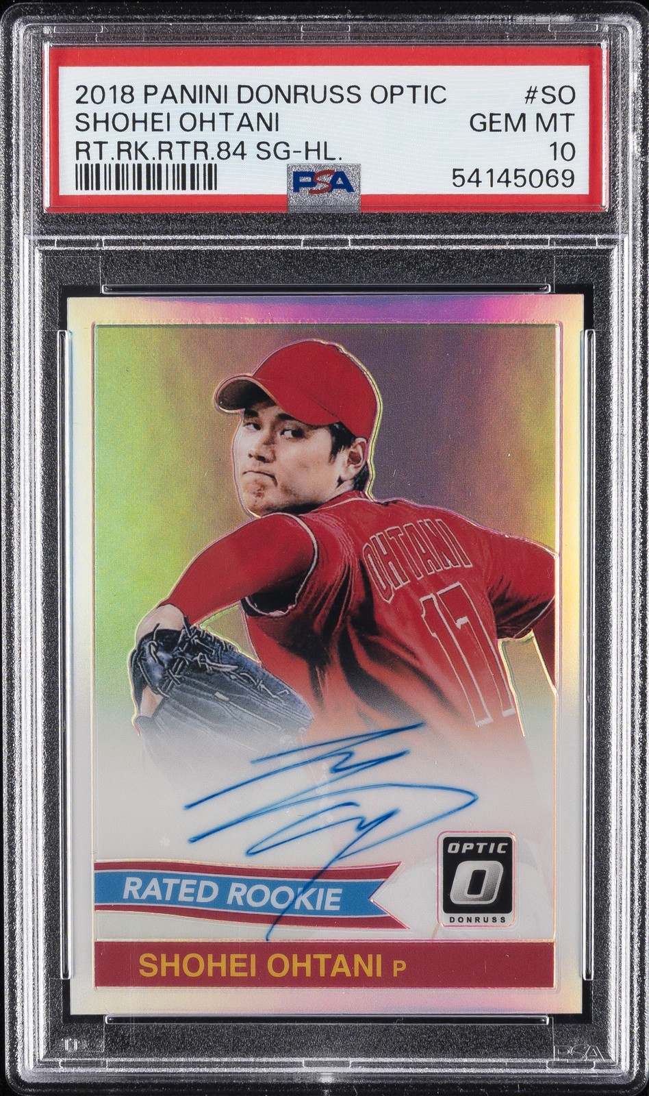 2018 PANINI DONRUSS OPTIC RR RETRO 1984 SIGNATURES #SO SHOHEI OHTANI PSA 10 AUTO