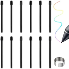 Standard Pen Nibs for WACOM,12pcs Black Replacement Refill Pen Tips for Wacom In