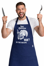 Funny Apron for Men Grill Cooking BBQ Gift Your Opinion Wasn't Recipe