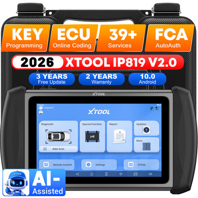XTOOL IP819 V2.0 AI Assisted Car Diagnostic Tool Scanner Key Programmer 39 Reset