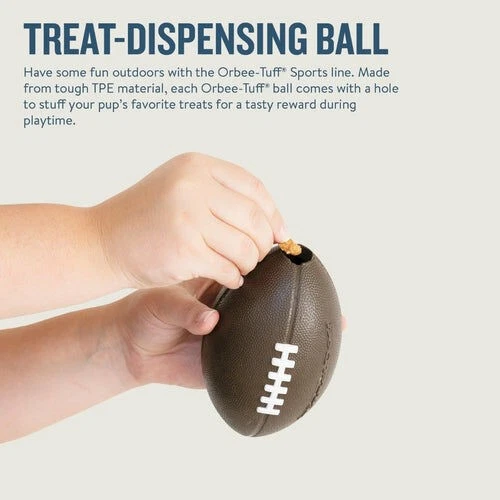 Planet Dog Orbee-Tuff Football Treat Dispenser Interactive Dog Toy Brown - image 4 of 4
