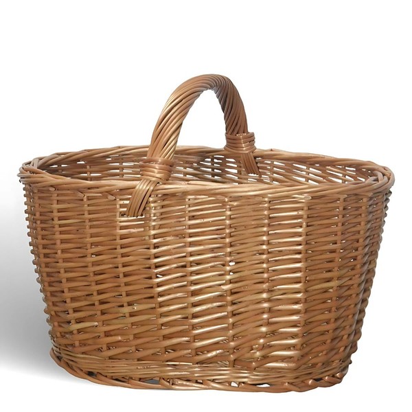 Cesto Portaoggetti Cesto Barbara Ovale Aus Vimini Mit Manico, 35 Cm-image