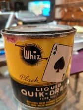 Vintage Whiz Black Liquid Quik-Dress Can Type #1  Empty Nice Ships FREE! 