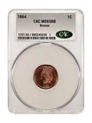 1864 Indian Cent CACG MS 65 RB CAC Bronze