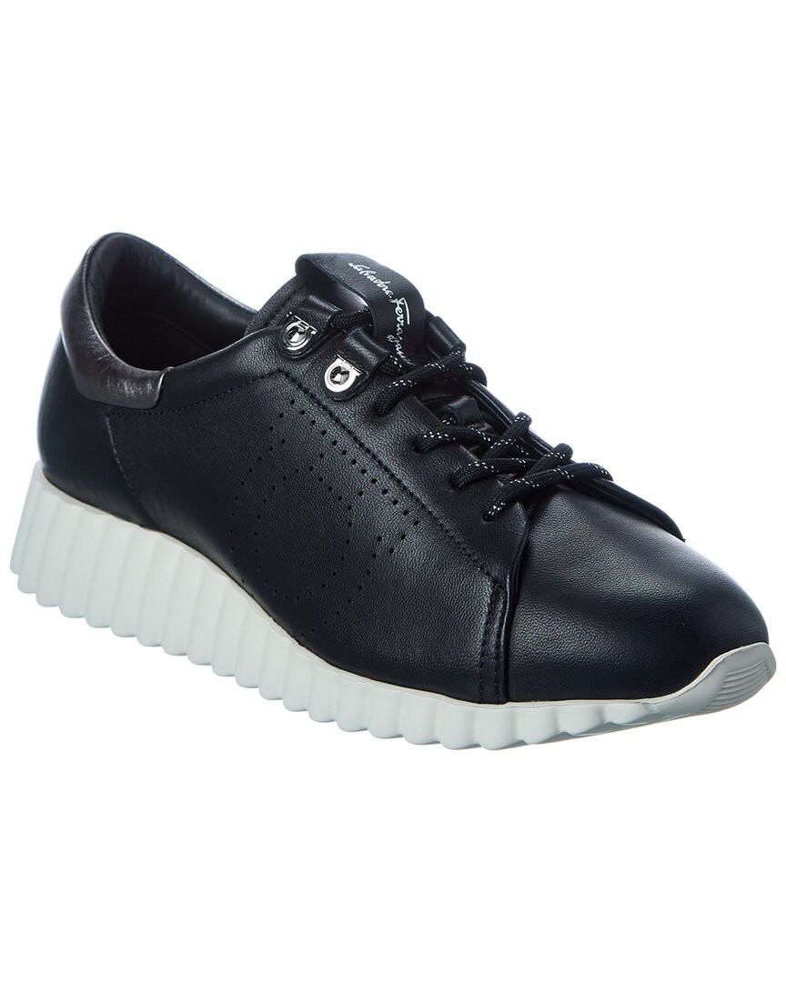 Ferragamo Ninfa Leather Sneaker Womens Black 65 51990₽