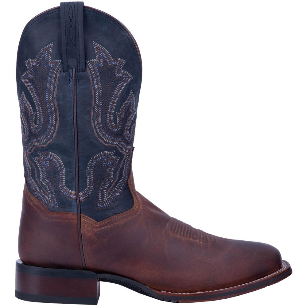 Dan Post Boots Winslow Embroidered Square Toe Cowboy Mens Blue Brown Casual Bo 44890₽