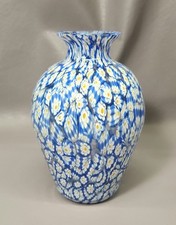  RARE Vintage Fratelli Toso Venetian Murrina Millefiori Glass Vase, 6" H/MINT