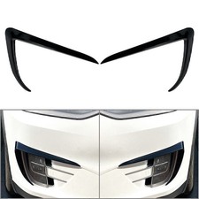 1 Pair Black Car Front Fog Light Lamp Eyebrow Cover Trim For Tesla Model X 15-20