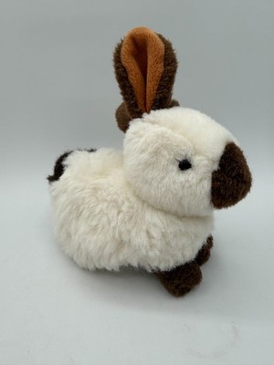 Walmart Bunny Rabbit Plush Realistic White Brown Paws Ears Nose 7'' Easter