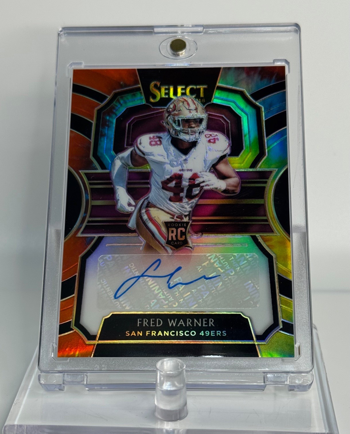 2018 Panini Select FRED WARNER Tie Dye Rookie Card  RS-FW AUTO 23/25