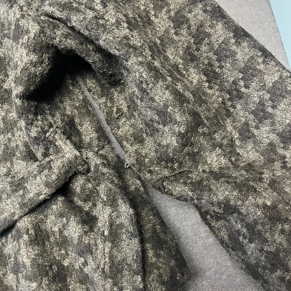 Abrigo para mujer Cynthia Rowley talla 1X negro pata de gallo chaqueta en capas mezcla de lana Foto 4 de 4