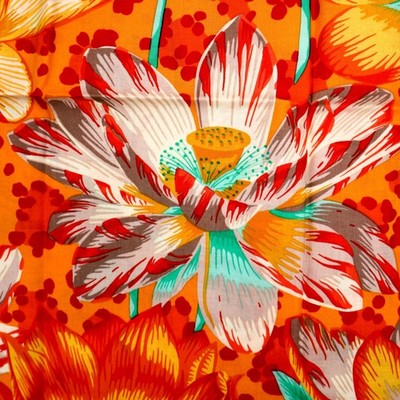 Kaffe Fassett FreeSpirit Philip Jacobs Leopard Lotus PJ081 Orange Half Yard RARE
