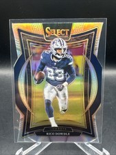 Rico Dowdle 2024 Panini Select - Concourse #90 Silver Prizm Die-Cut Cowboys