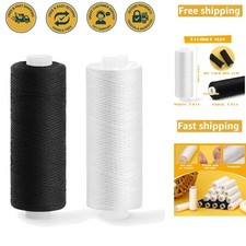 High-Quality Black and White Sewing Thread - 2 Rolls of 200 Yards Each
