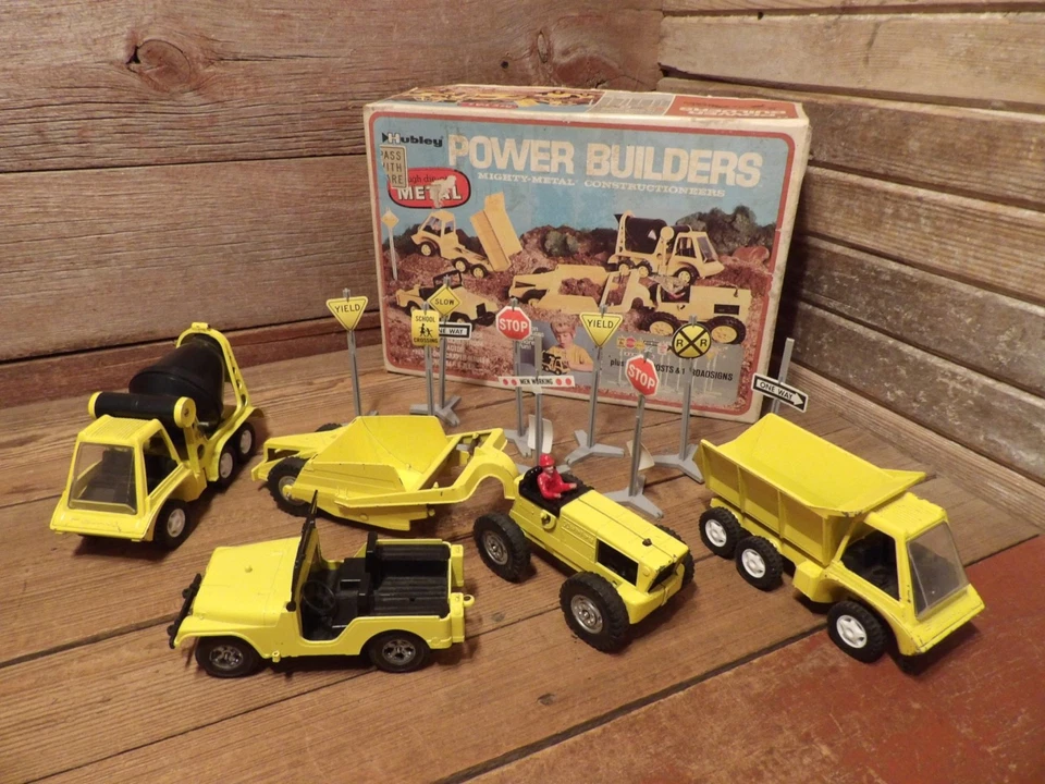 Juego de colección 1972 Hubley Power Builders Mighty Metal Constructioneers Foto 3 de 4