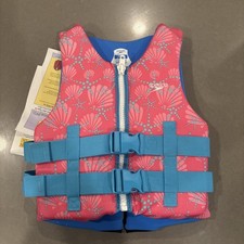 Speedo Youth Life Jacket Vest PFD USCG Approved 50-90 Lbs Pink Seashell NWT