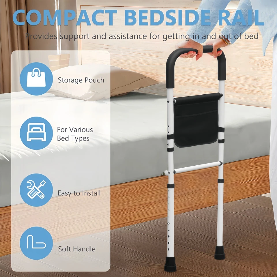 Bed Rails for Elderly Adults with Floor Support, Bed Side Assist Rail for Senior - Image 3 of 4