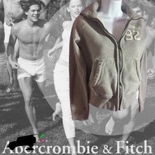 Abercrombie  Fitch Zip Up Hoodie Gray Chest Logo Child  s M / Womens XS