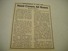 JERY REED Covers All Bases at Exit/In detailed 1979 music biz trade article