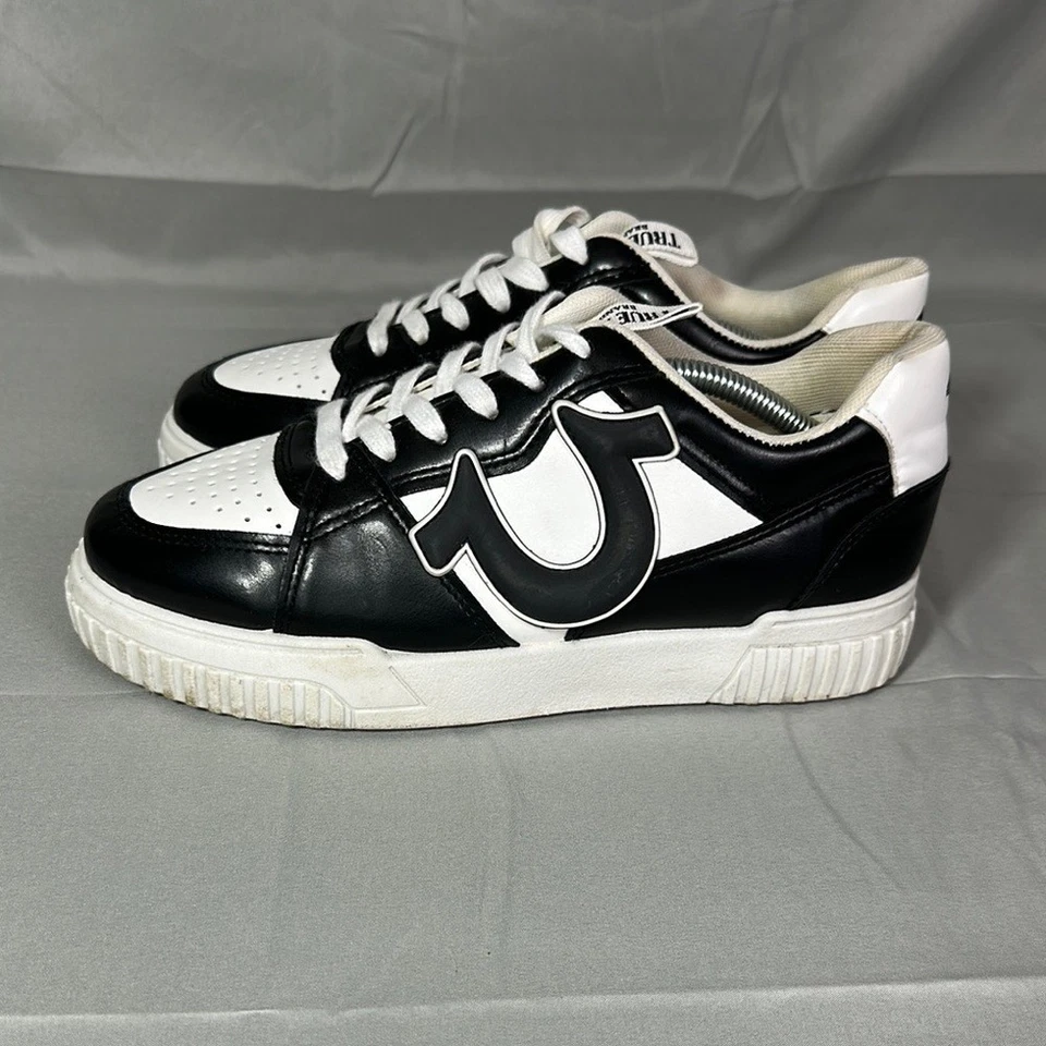 True Religion Stasha Black and White Faux Leather Sneakers Women's size 8M - Image 3 of 4