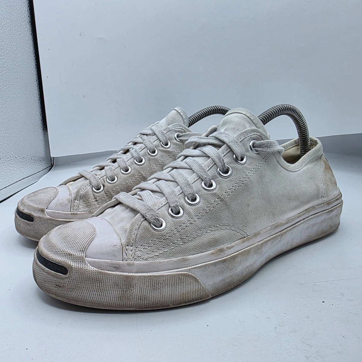 Converse Jack Purcell Herren Größe 8,5 Weiß Klassische Schuhe Niedrig Sneaker Freizeit