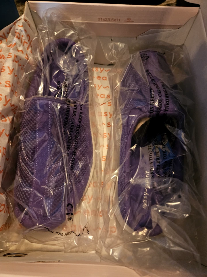 全新 Easy Spirit 旅行时步行鞋 Clog Mule 尺码 8.5 W 一脚蹬 紫色 — 第 2/3 张图片