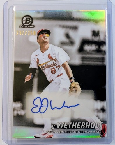JJ Wetherholt [Gold] #AA-JW 2025 Bowman Draft Achromatic Autograph card