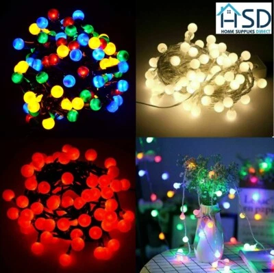 LED Light Battery Operated Timer Berry Lights Outdoor Festive Christmas XMAS