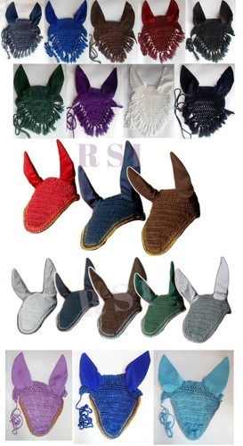 Horse Earnet Mixed Fly Veil Equestrian Fly Bonnet/veil/Fly mask set of 25
