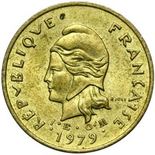 New Hebrides coin-2 francs 1979-Pessac-RARE!