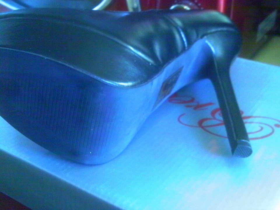 BRECKELLE'S PLATAFORMA LOOK CUERO NEGRO MARY JANES STILETTO 8 M Foto 4 de 4