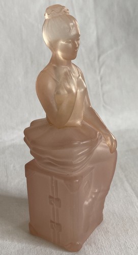 Vintage Avon Pink Frosted Glass Prima Ballerina Perfume Bottle Empty Decor - Picture 2 of 5